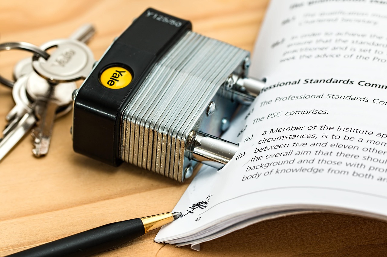 A symbolic key and lock representing corporate transparency and security compliance.