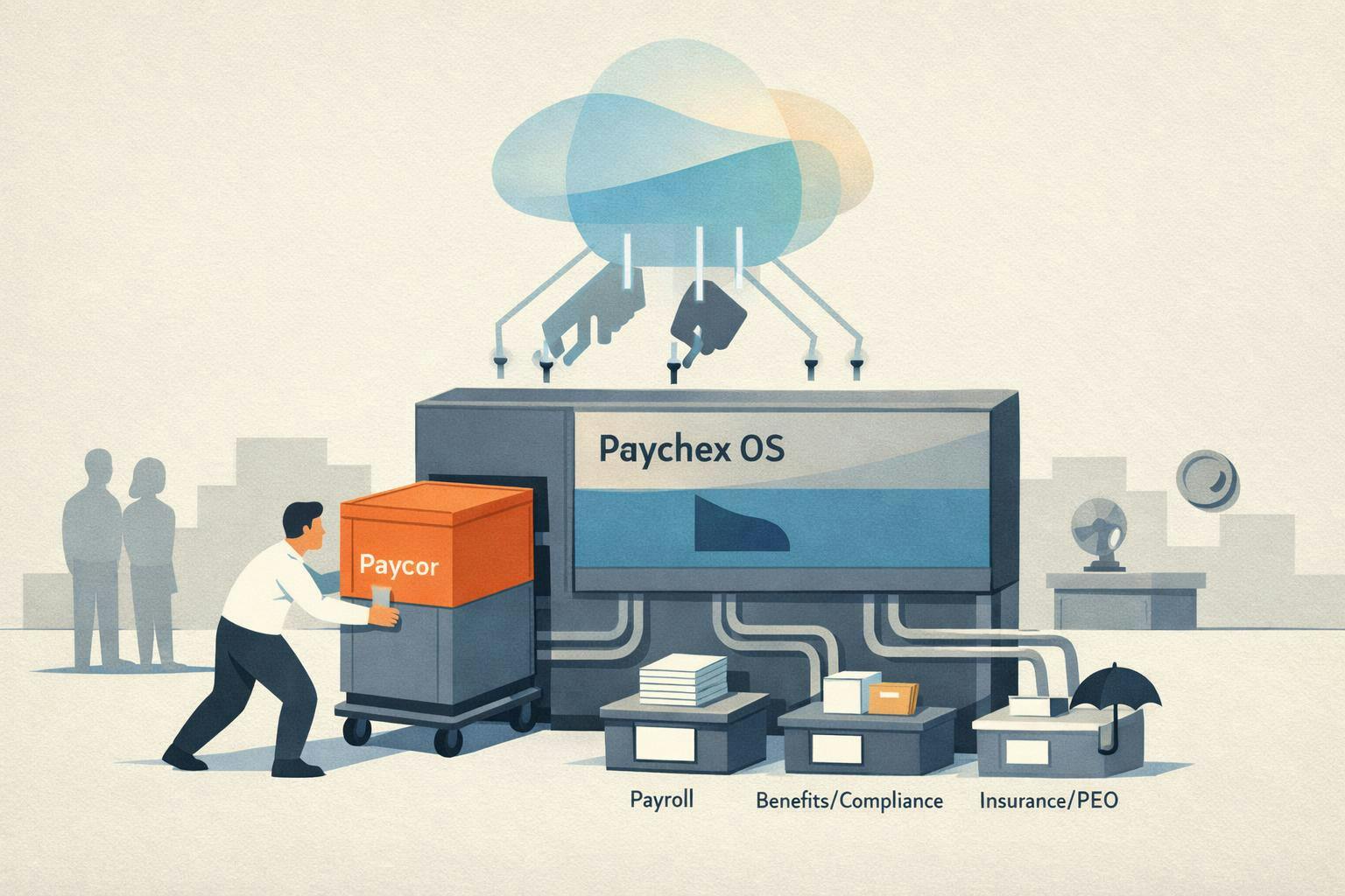 Financial dashboard showing Paychex revenue growth and 2026 outlook.