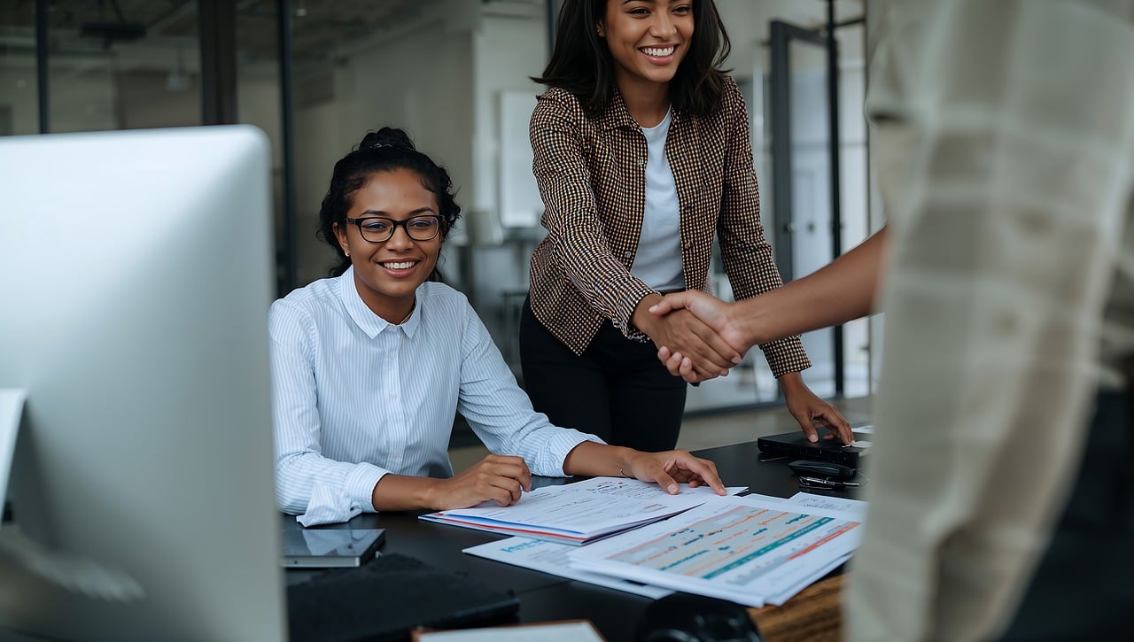A professional consultation between a tax expert and a client in a bright office.