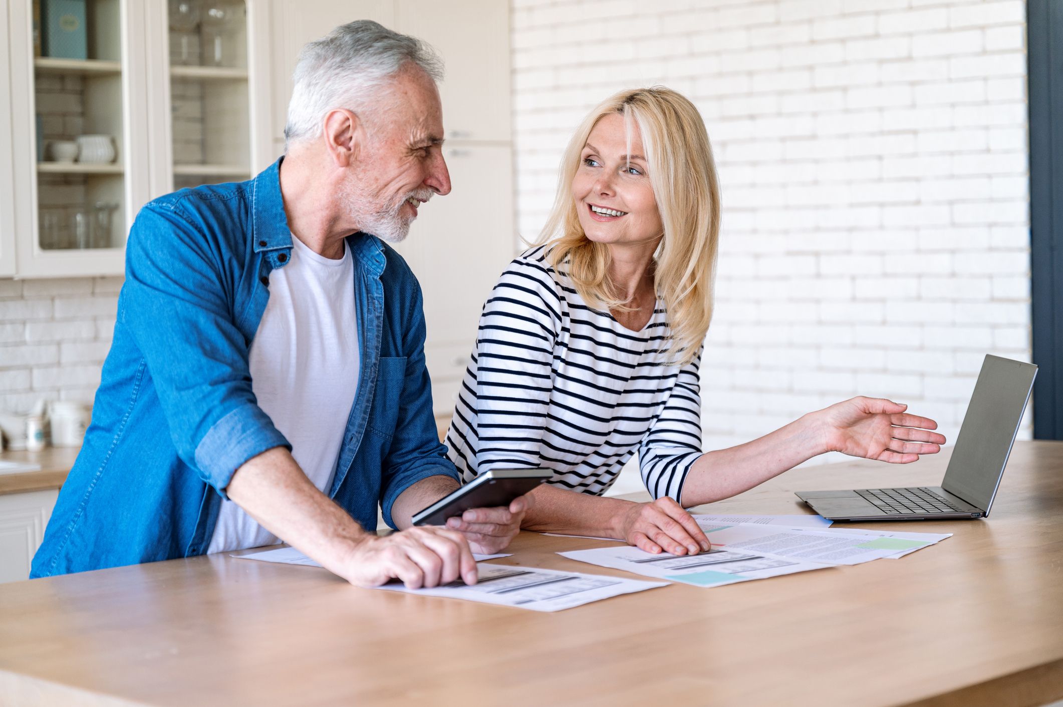Graphic text overlay listing various financial details that couples should share before an emergency occurs.