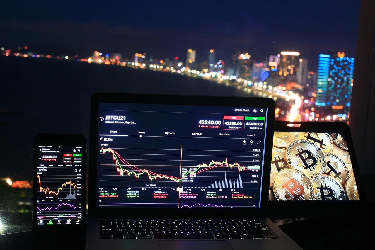 A professional financial dashboard showing stock market trends on a tablet device.